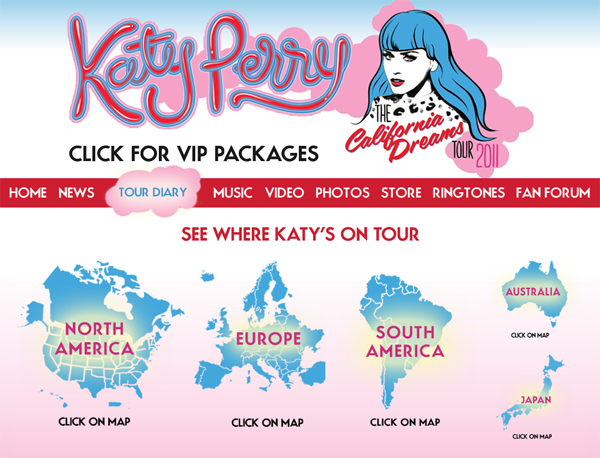 Katy Perry Splash Page