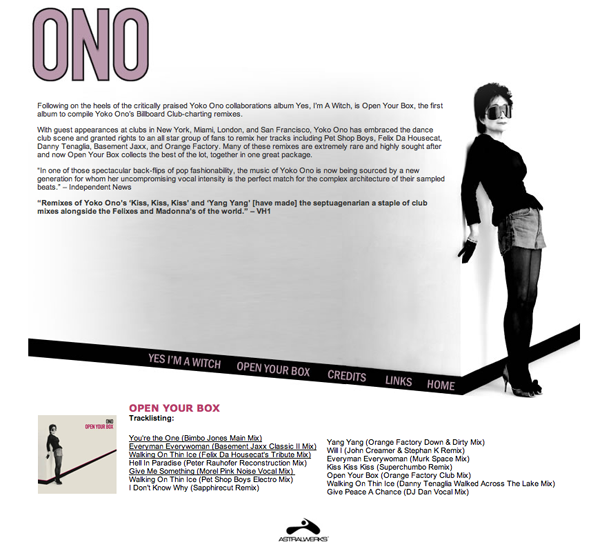 Yoko Ono microsite